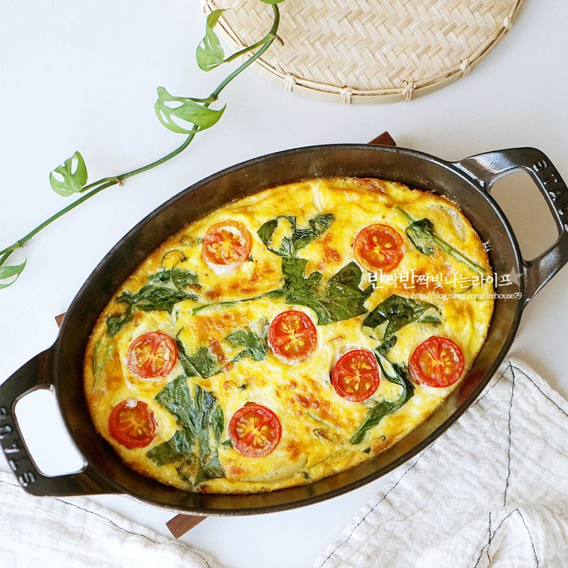 시금치 프리타타 레시피 에그프리타타 치즈 계란 오믈렛 만들기