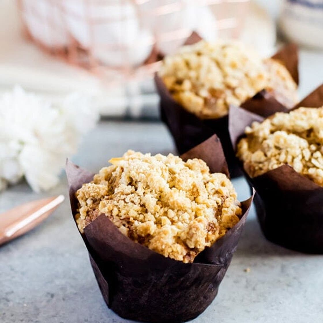 Carrot Cake Muffins with Crumb Topping