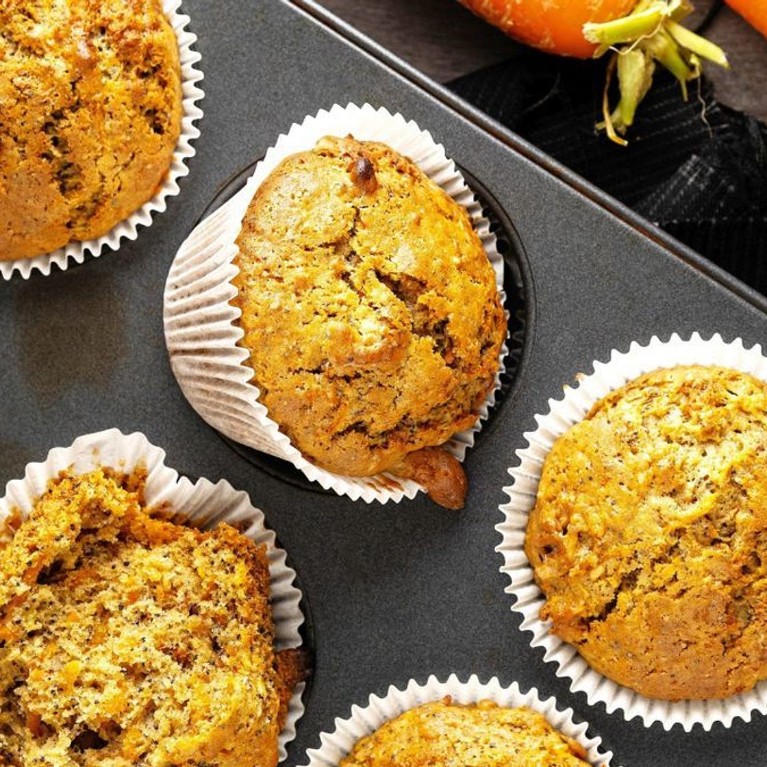 Carrot and sultana healthy lunch box muffins recipe