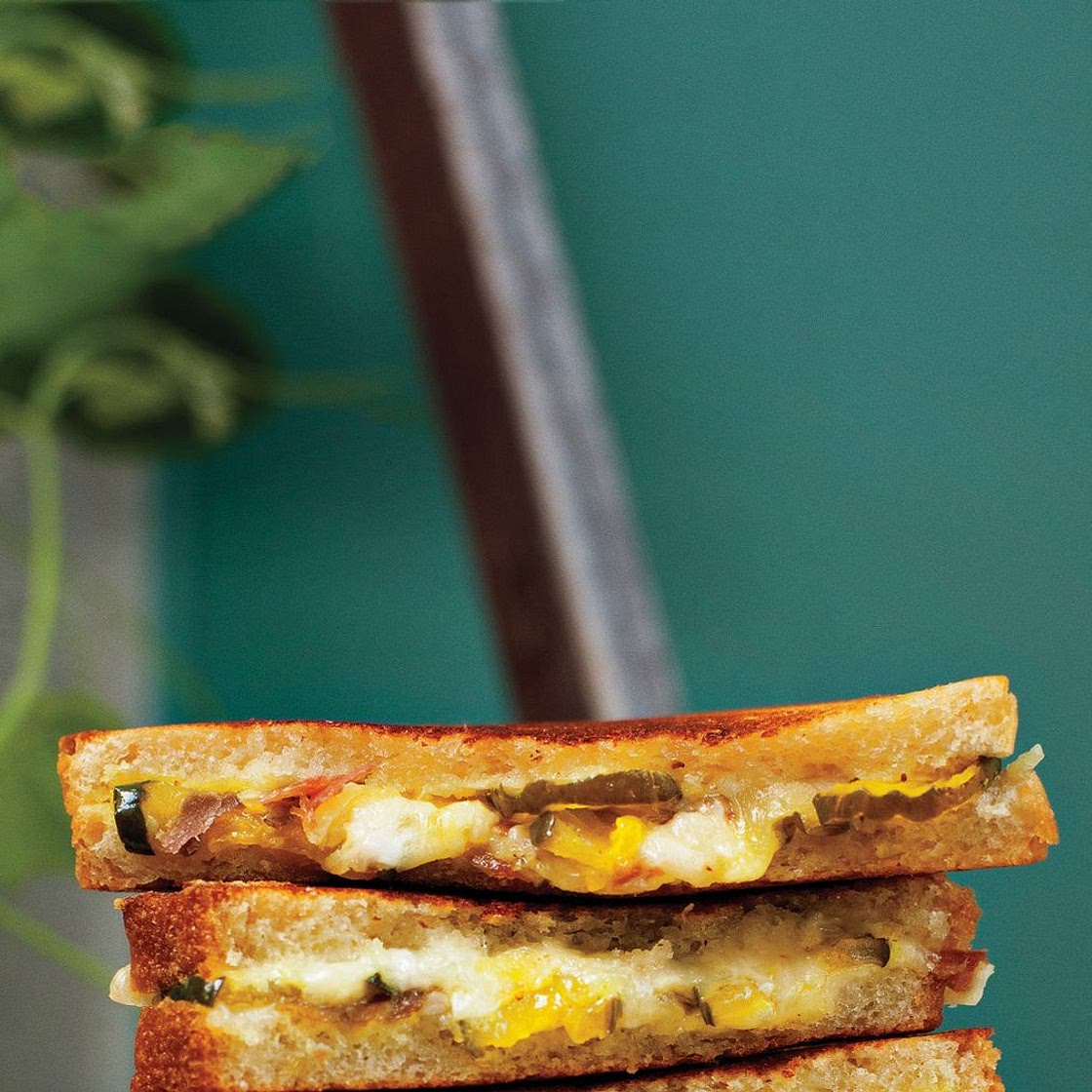 Grilled Ham, Cheese and Pickle Sandwiches