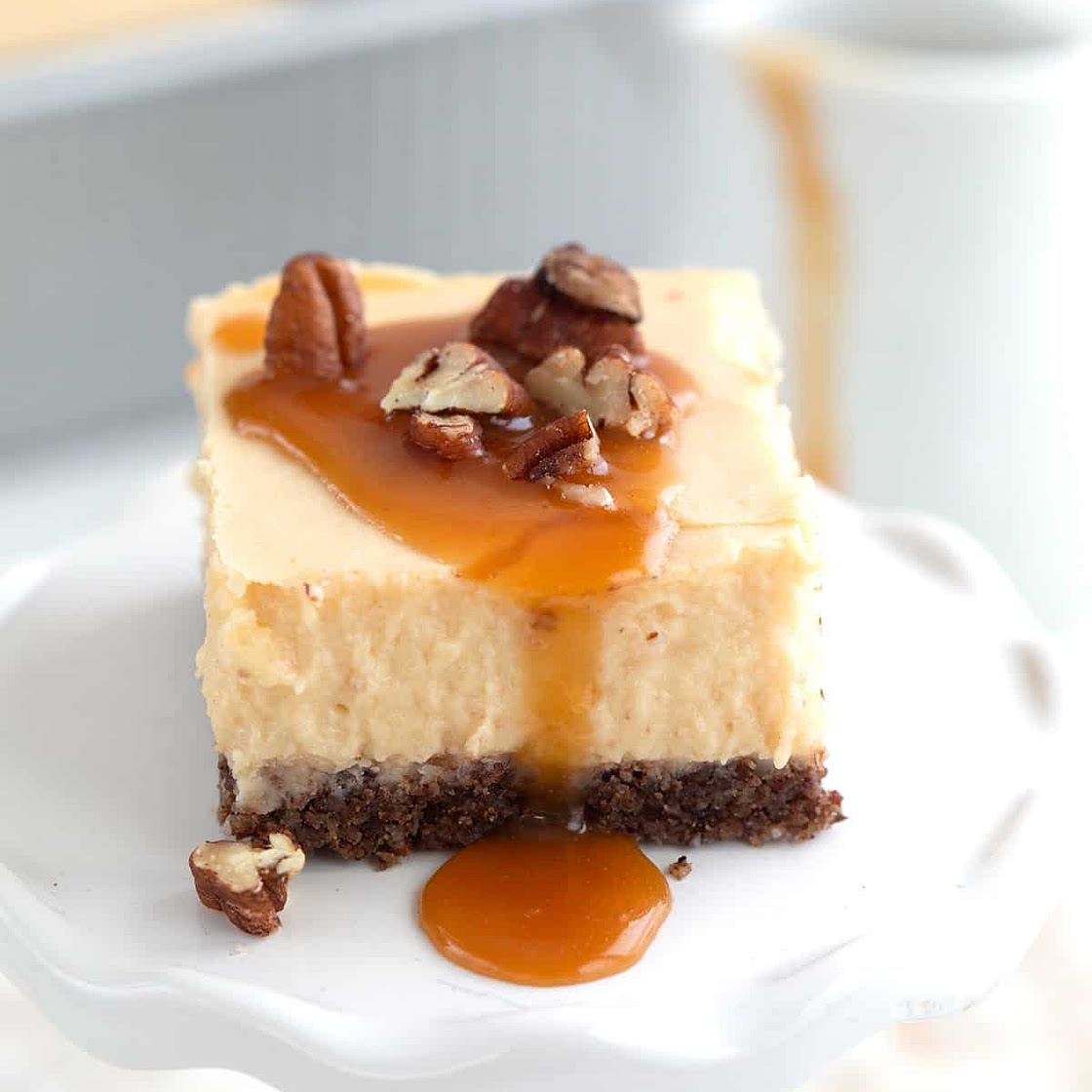 Keto Salted Caramel Cheesecake Bars