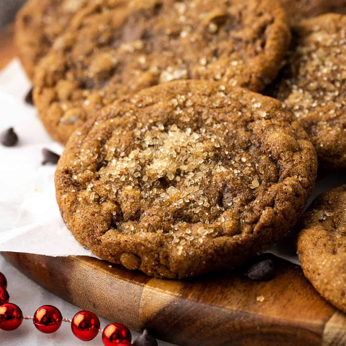 Gluten Free Chewy Chocolate Ginger Cookies