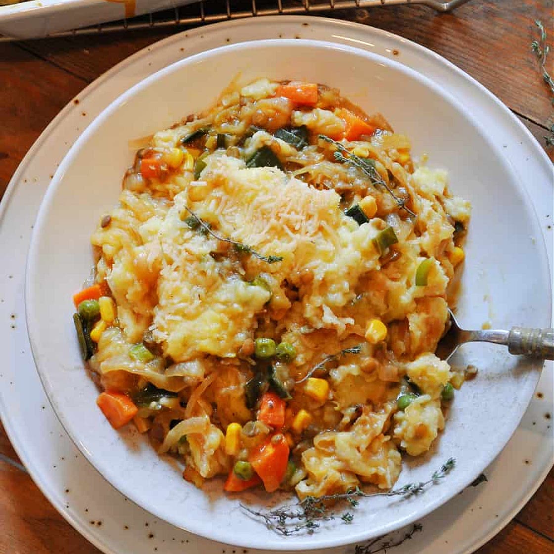 French Onion Vegan Shepherd's Pie