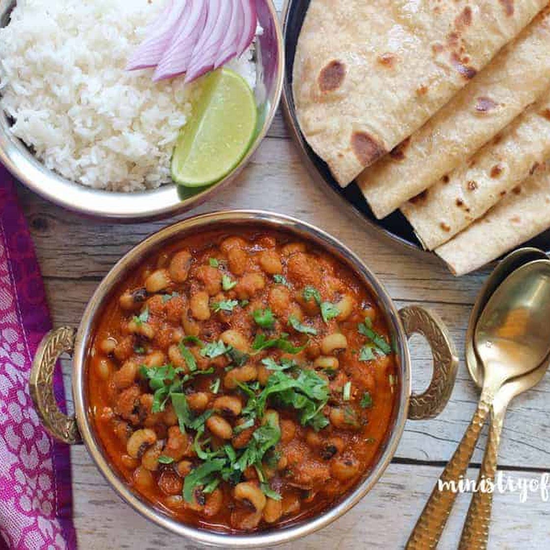 Instant Pot Black Eyed Peas Curry with Rice