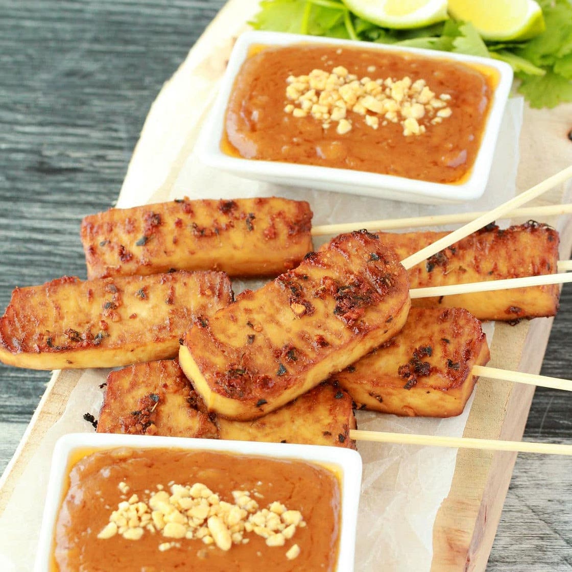 Tofu Satay with Peanut Sauce