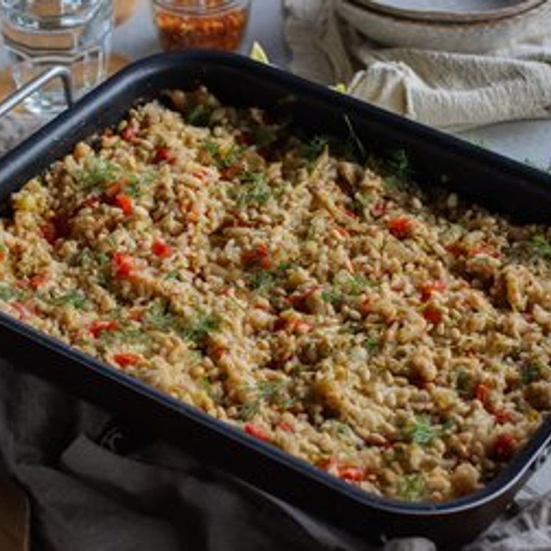 Creamy Baked Lemon & Dill Rice