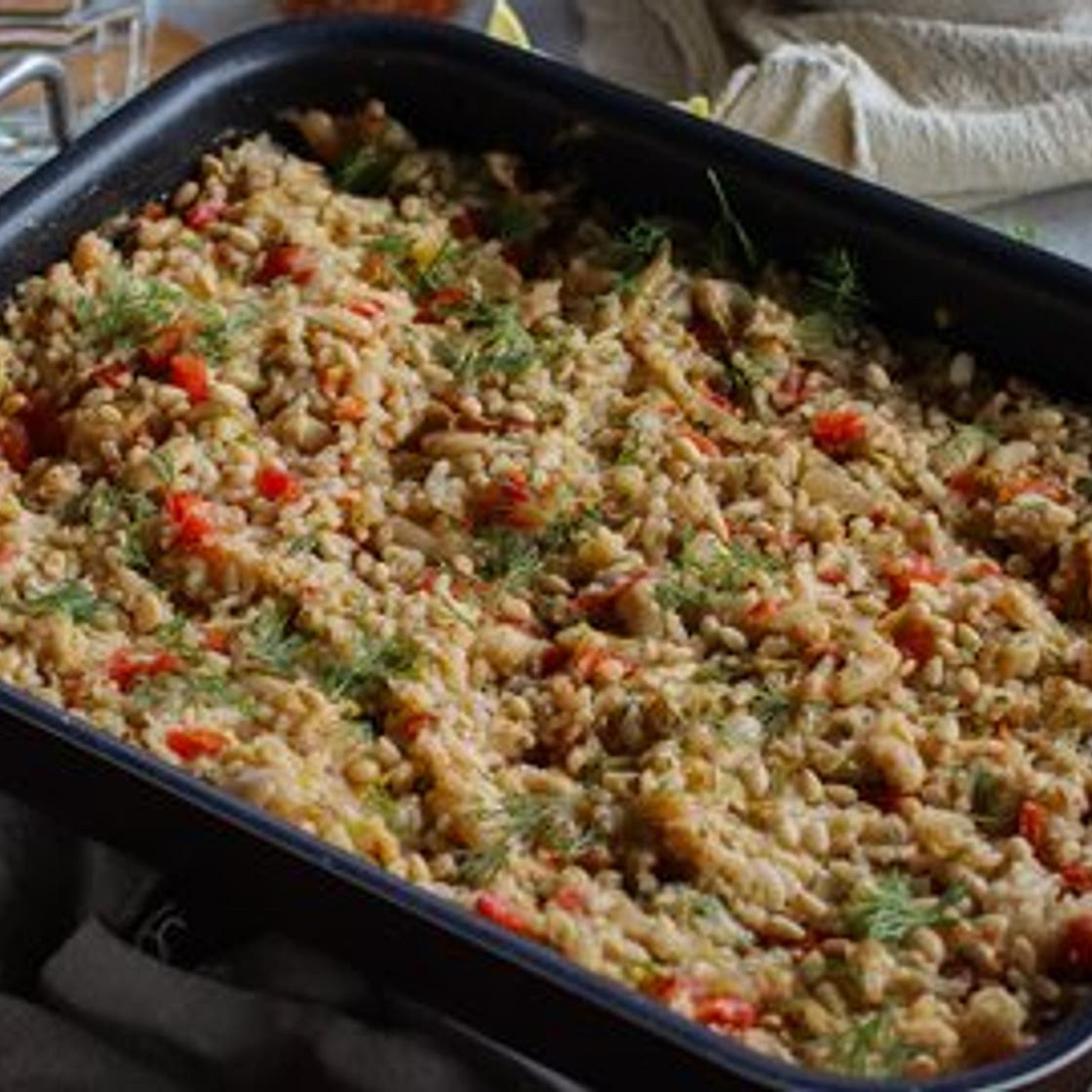 Creamy Baked Lemon & Dill Rice