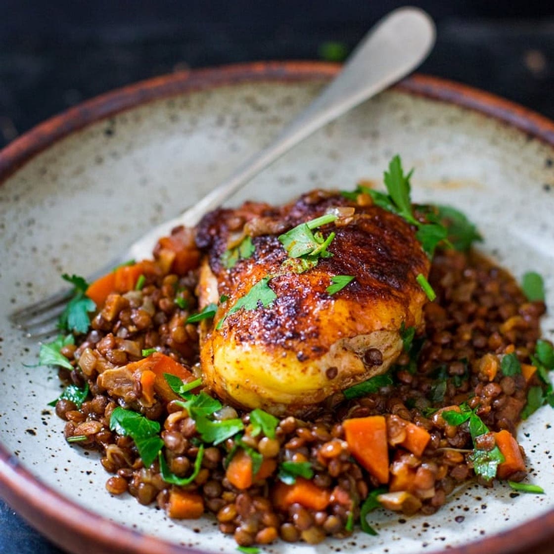Berbere Chicken with Ethiopian Lentils