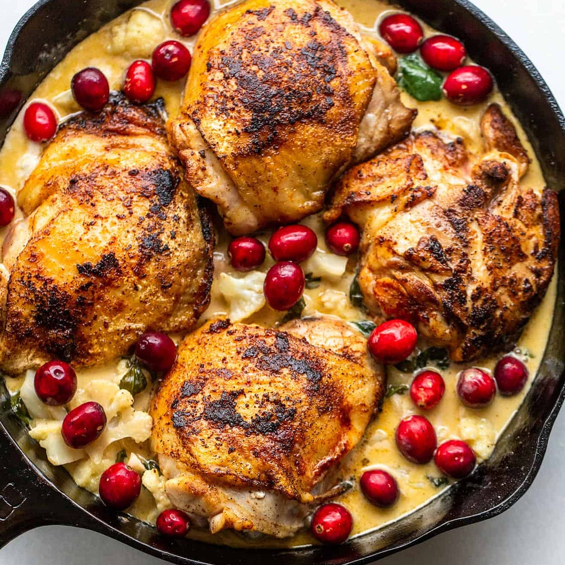 Lemon Cranberry Chicken Skillet