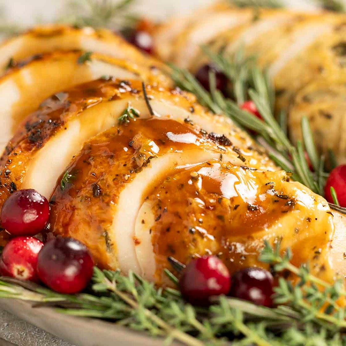 Pan-Roasted Turkey Breast With Balsamic Gravy