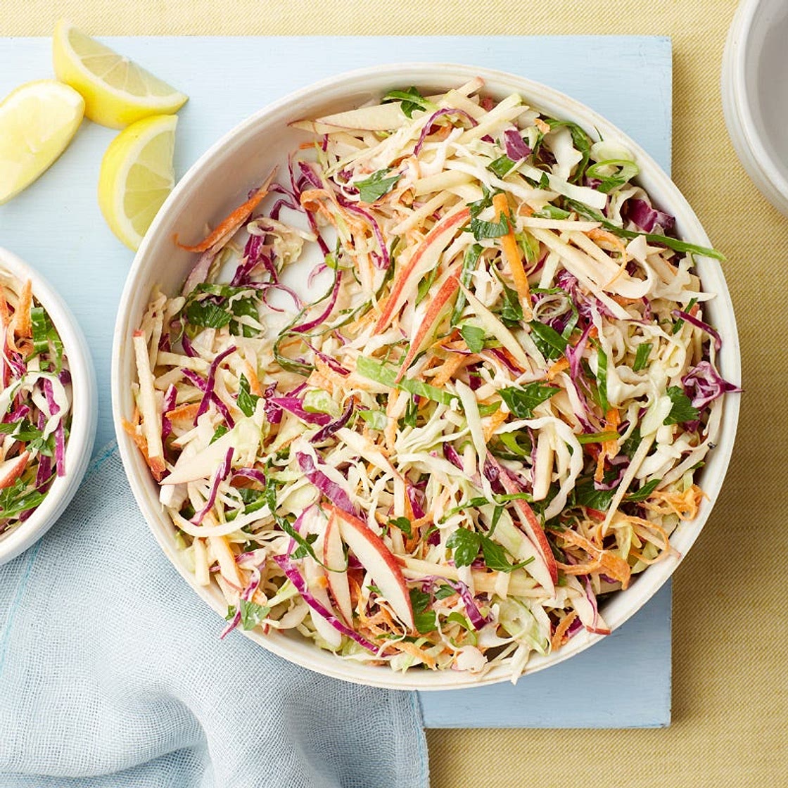 Lemony Coleslaw with Apples