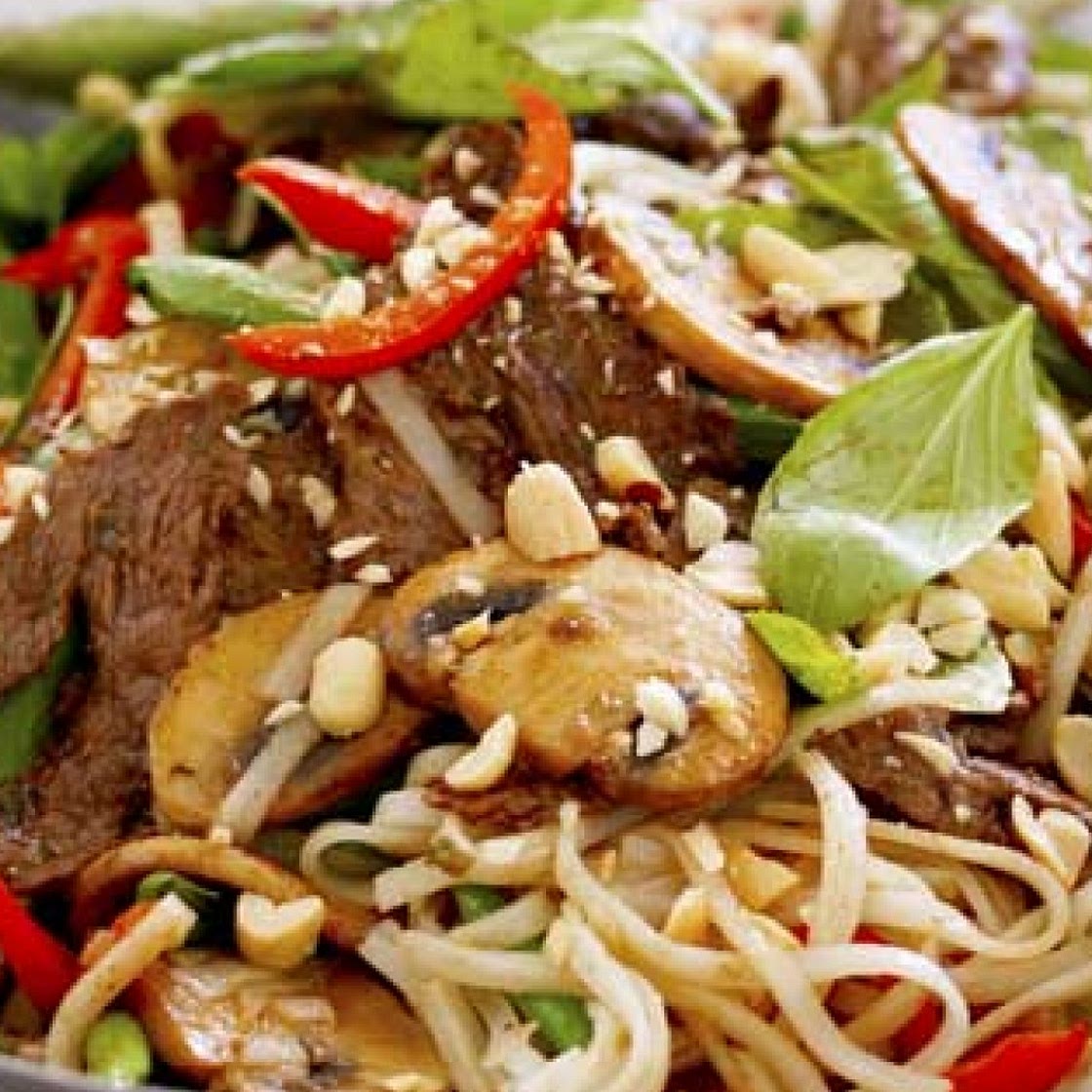 Mushroom, Beef and Basil Stir-fry