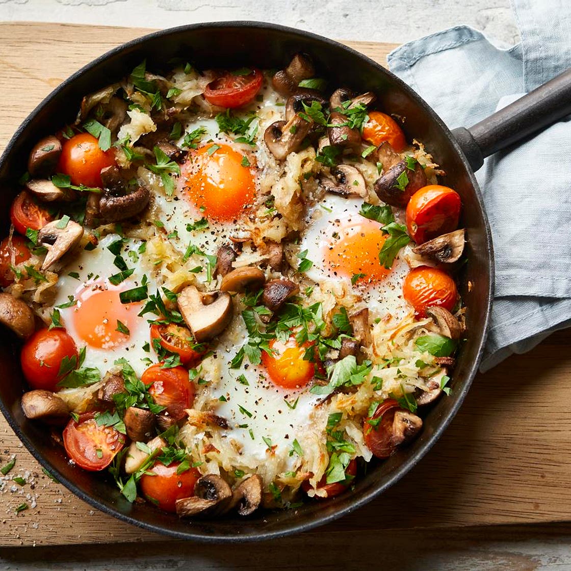 One-pan veggie English breakfast