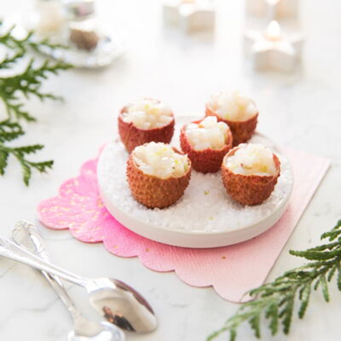 Tartare de noix de Saint-Jacques et litchis