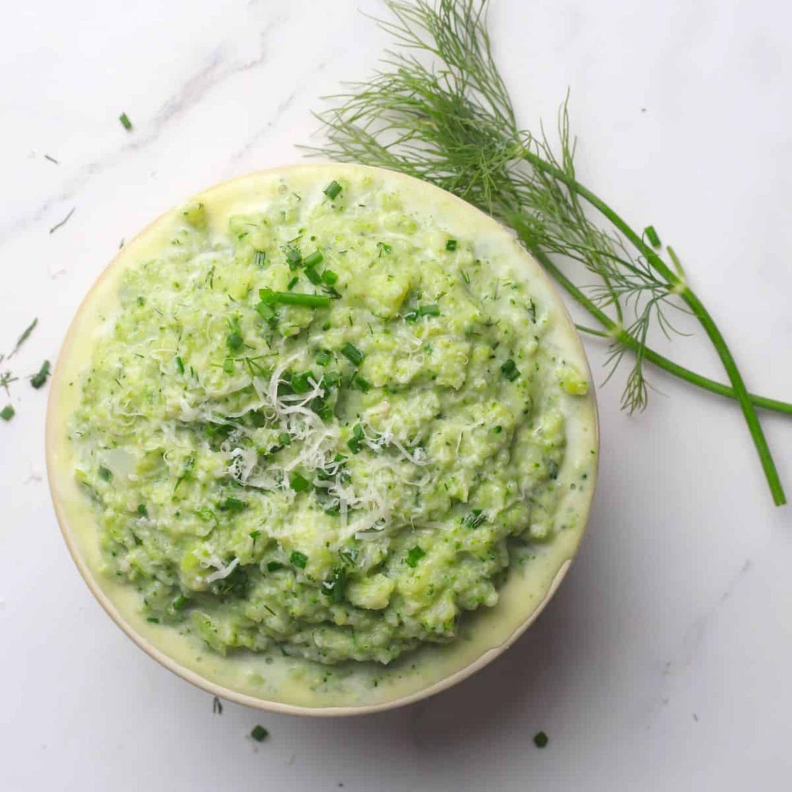 Creamy Mashed Broccoli and Cauliflower