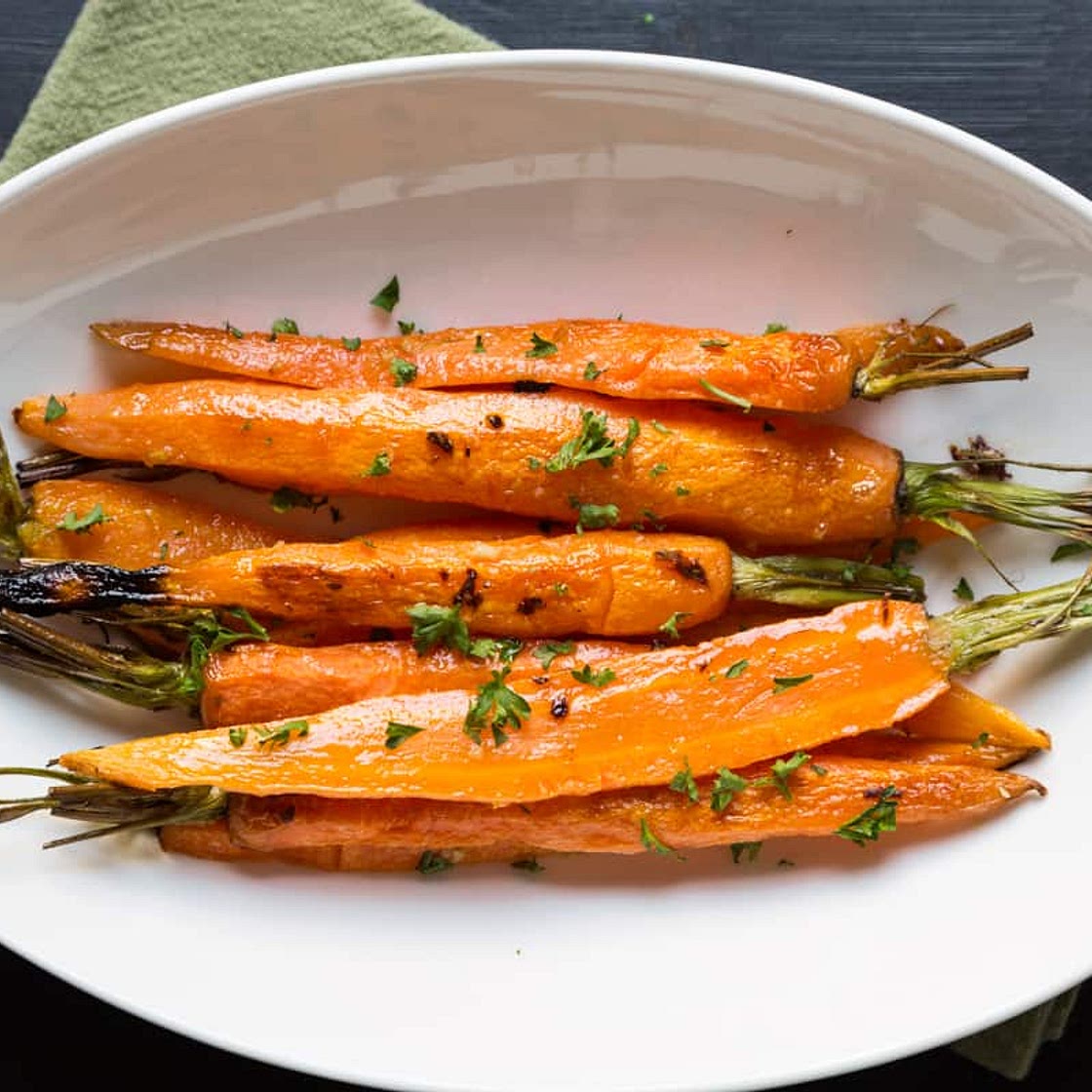 Roasted Carrots with Ginger & Sesame Oil