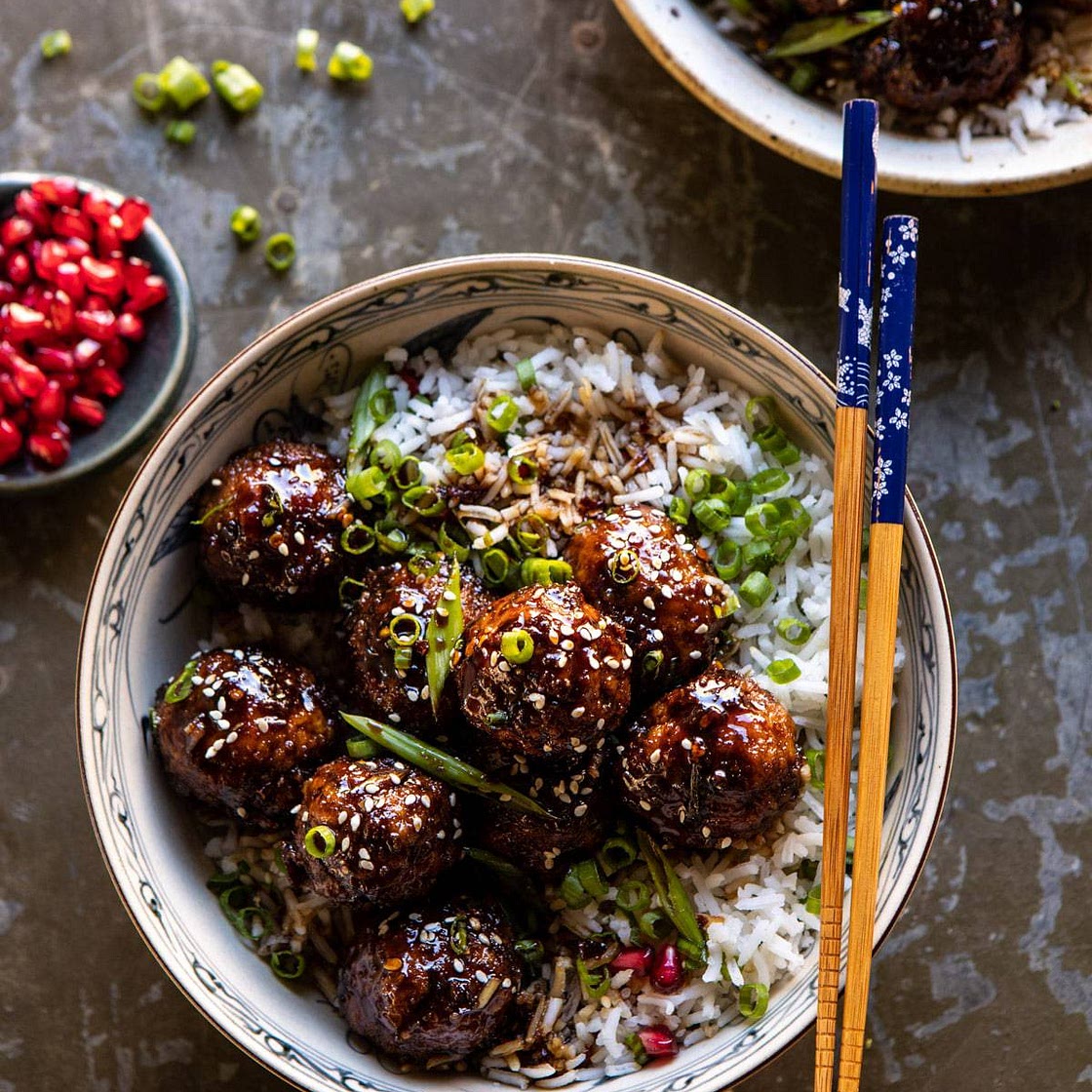 Weeknight 30 Minute Sticky Ginger Sesame Chicken Meatballs