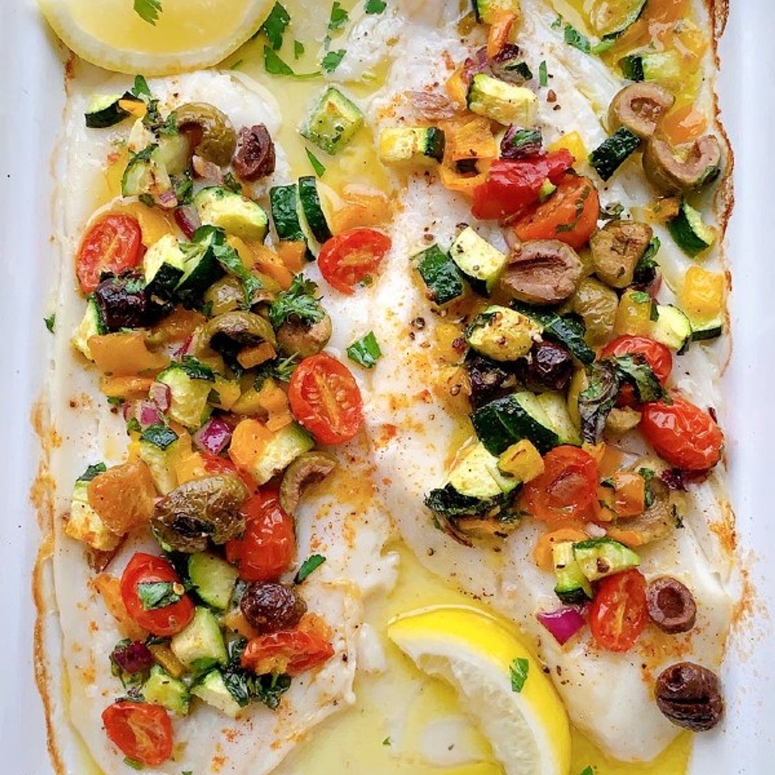 Baked White Fish With Vegetable Salsa