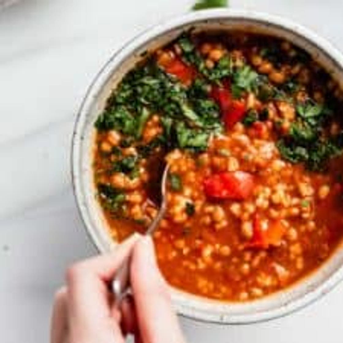 Vegan stuffed pepper soup