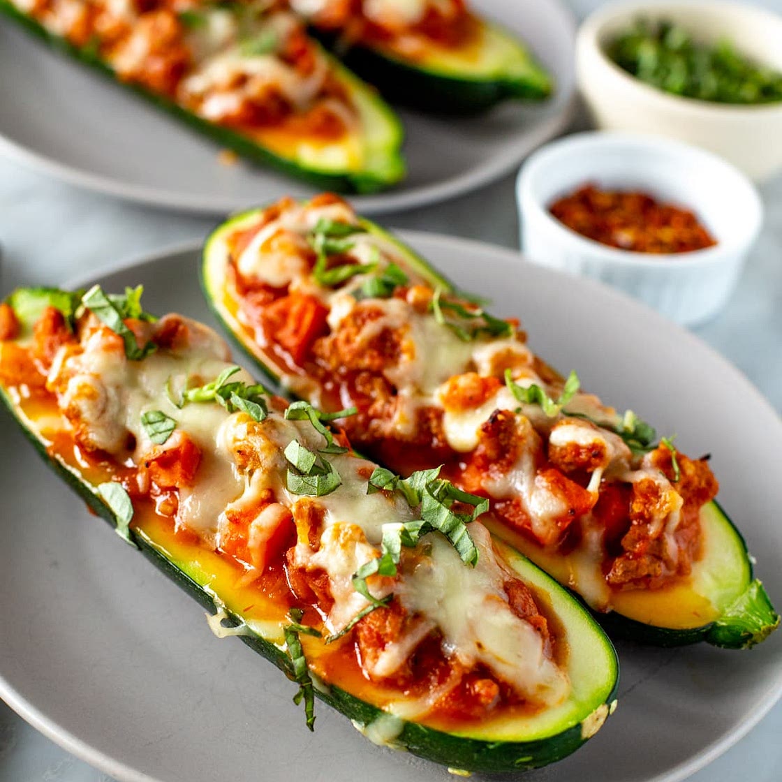 Easy Italian Stuffed Zucchini Boats