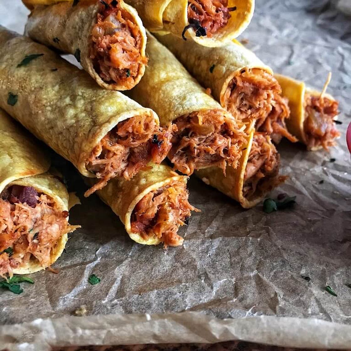 BBQ Chicken Bacon Taquitos