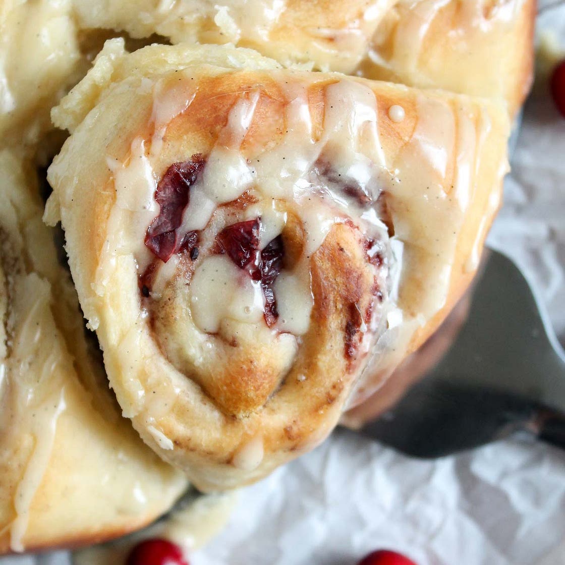 Sweet Rolls with Leftover Cranberry Sauce Filling