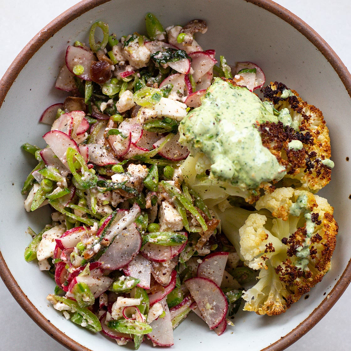 Baked Cauliflower Salad with Feta and Dates