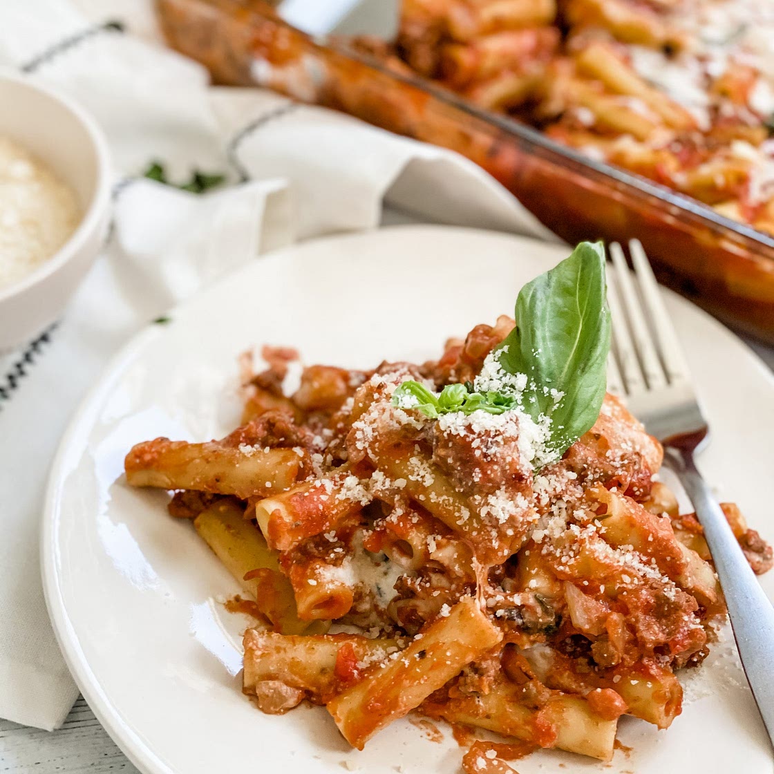 Lightened Up Ziti Bake