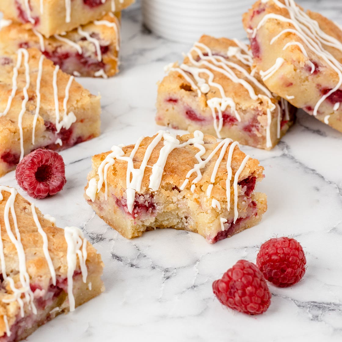 Raspberry White Chocolate Blondies