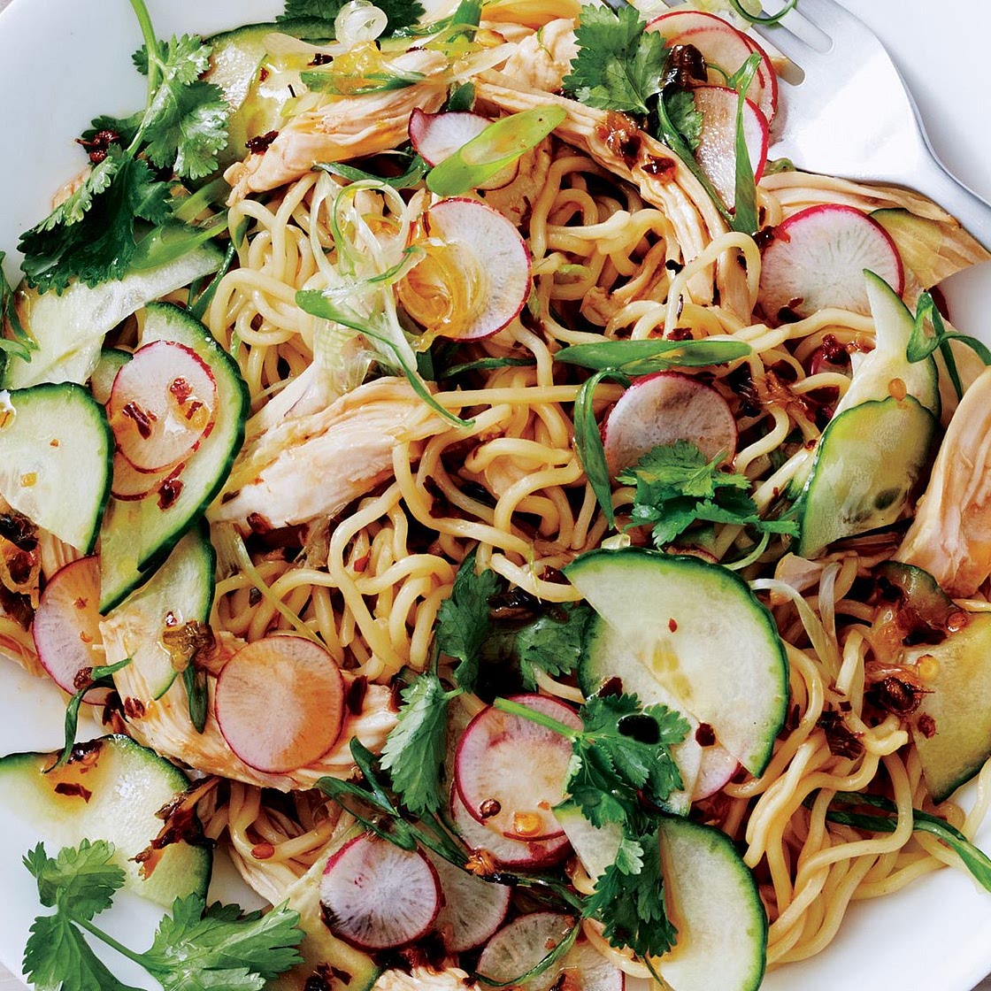 Noodle Salad with Chicken and Chile-Scallion Oil