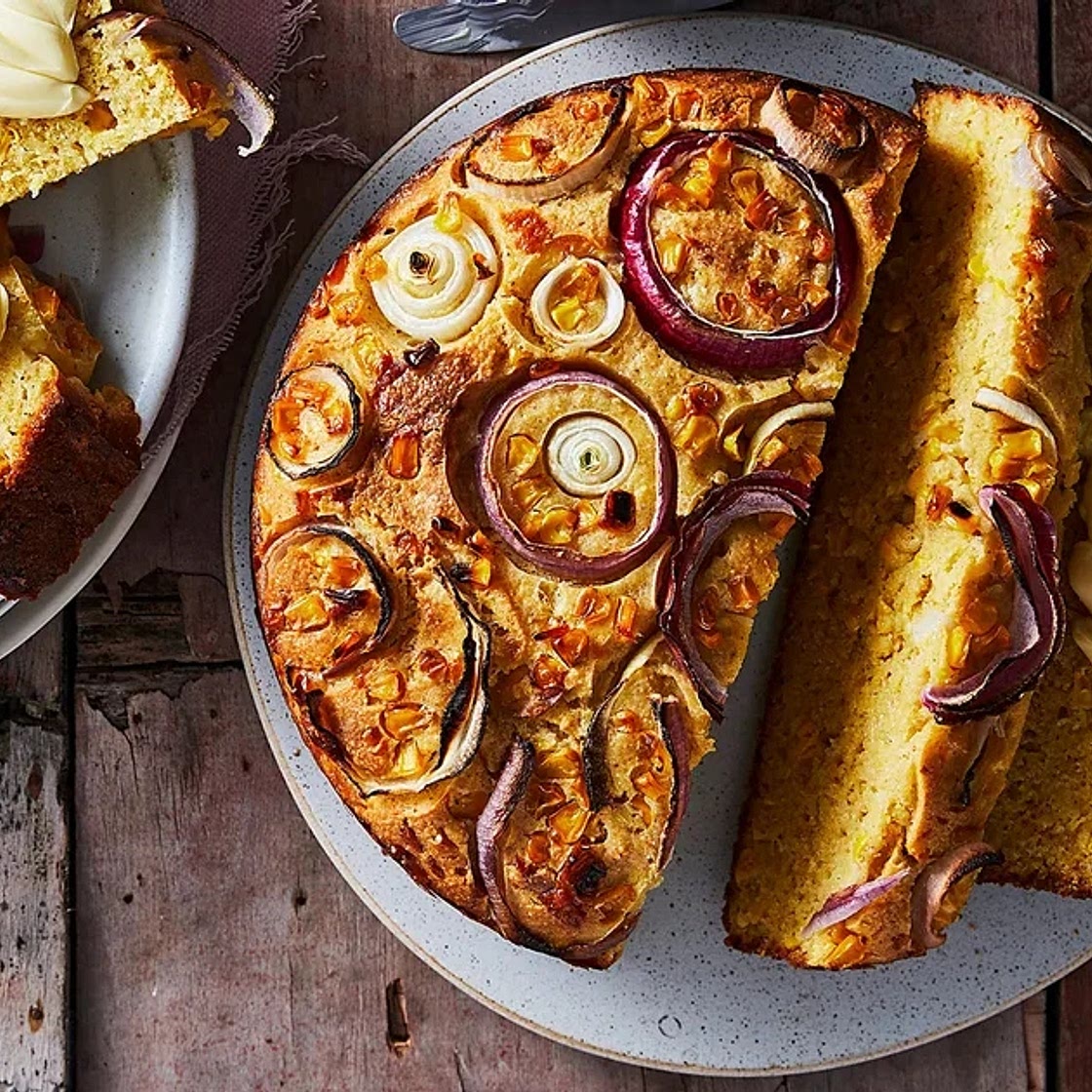 Cheese and corn polenta loaf