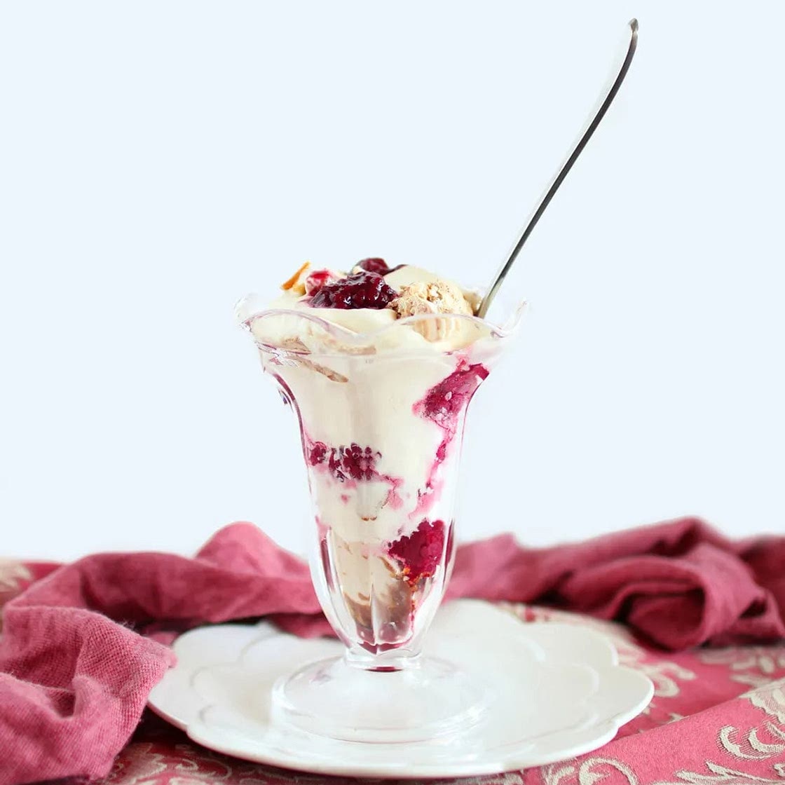 ETON MESS WITH SALTED CARAMEL MERINGUES & BOYSENBERRIES