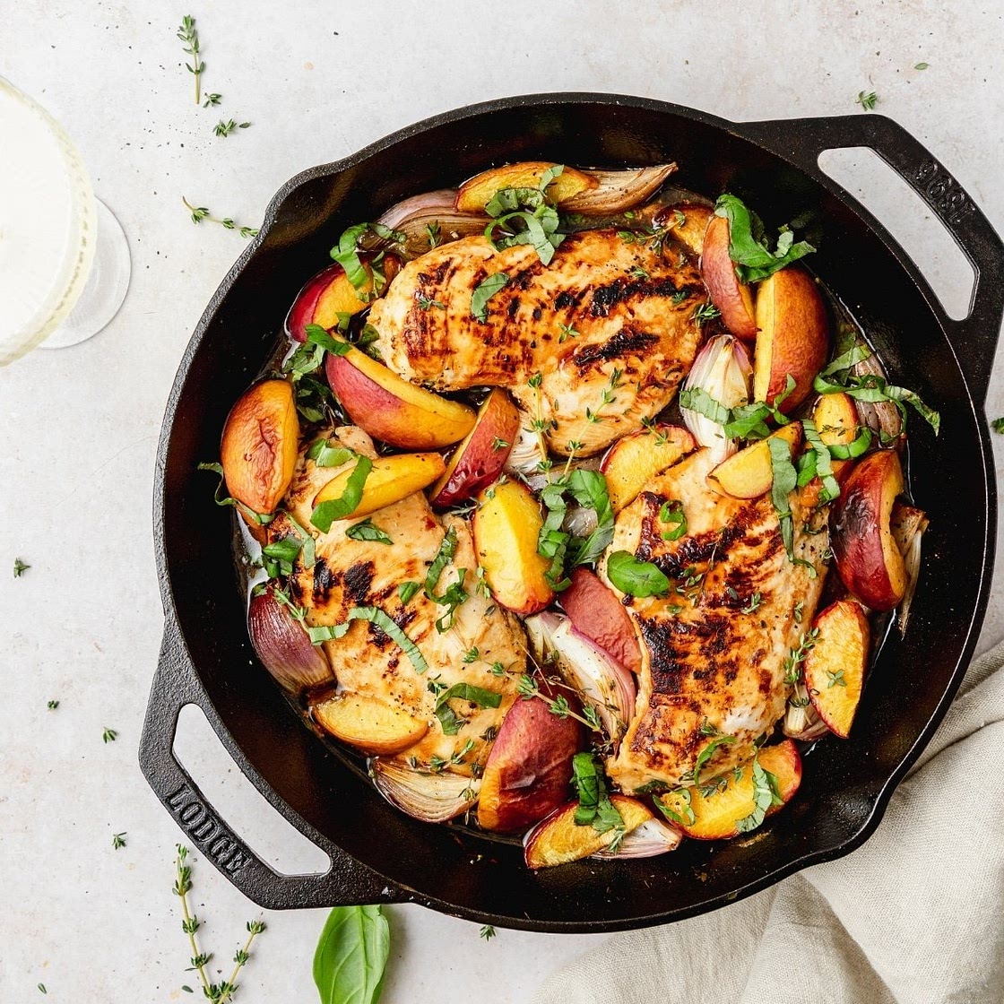 Roasted Chicken and Peaches