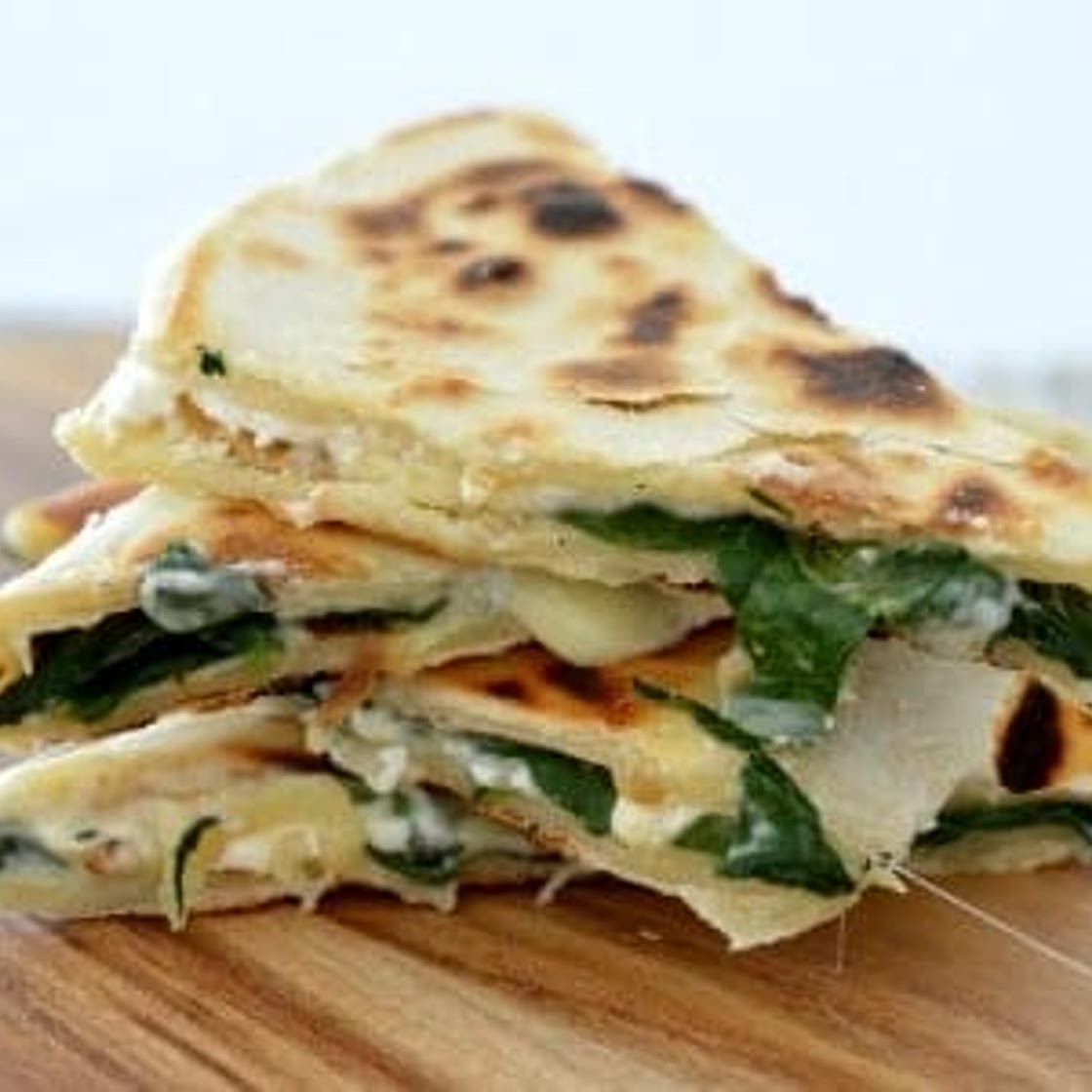 Spinach Pesto and Cheese Quesadillas