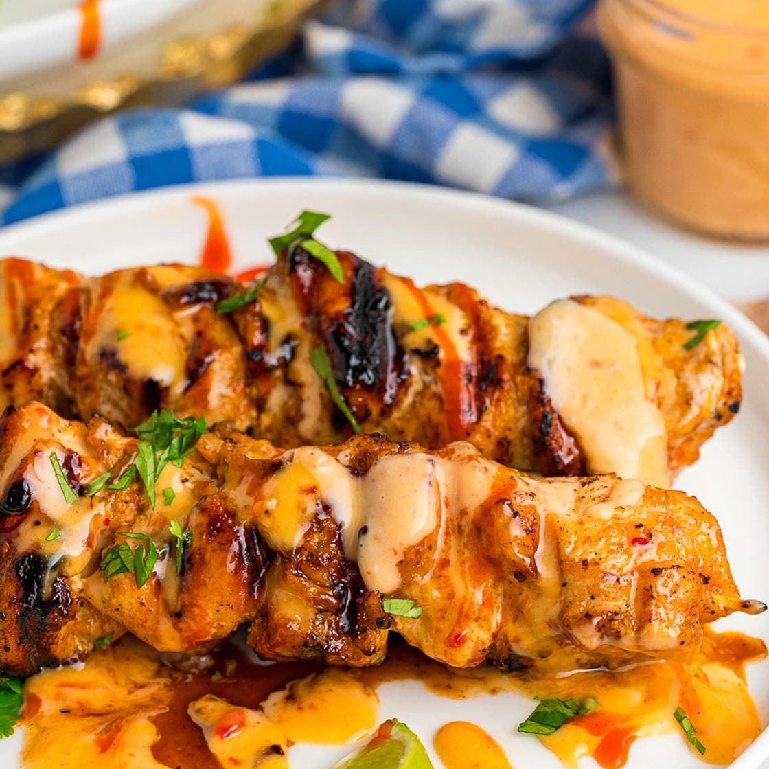 Bang Bang Chicken Skewers