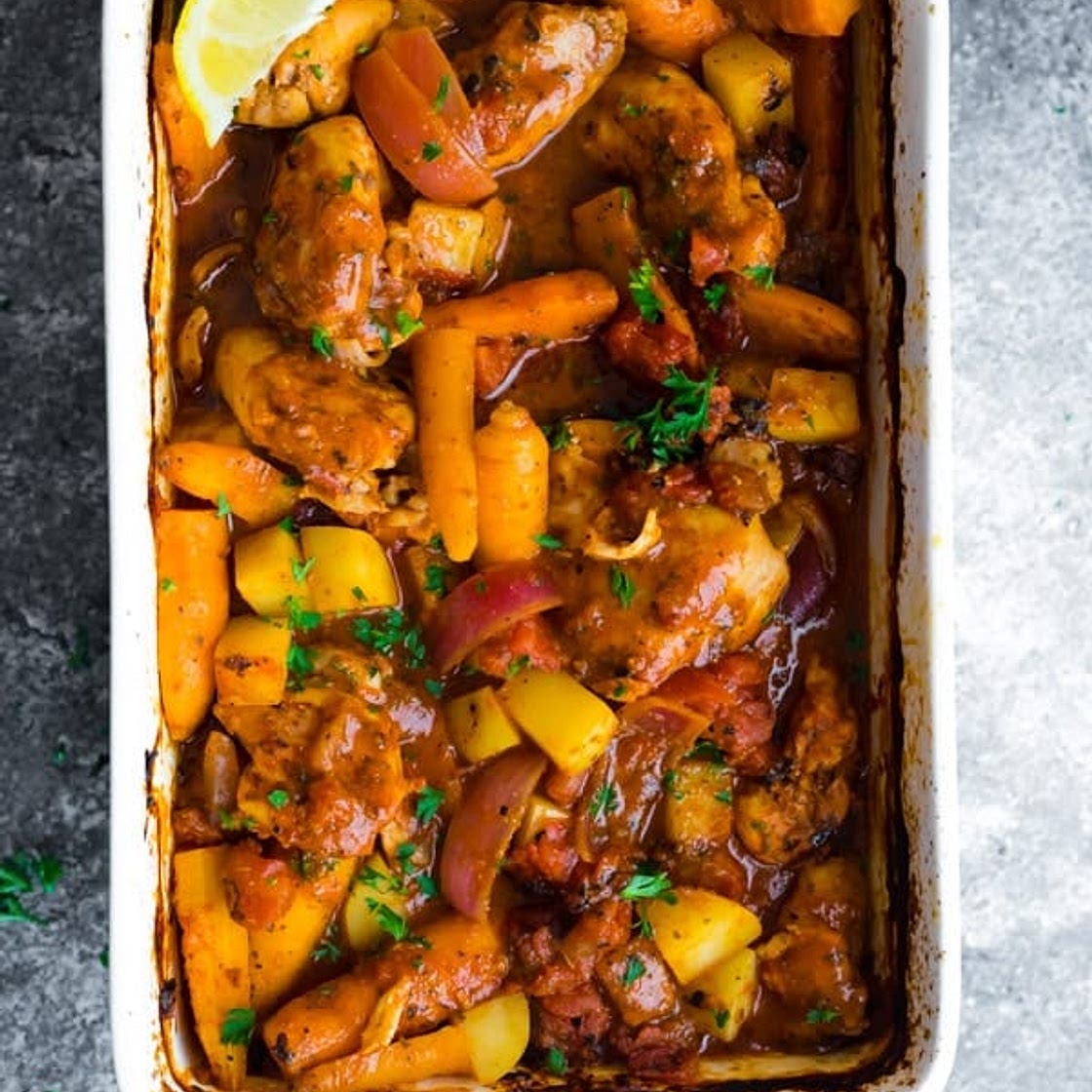 Portuguese Freezer Chicken Bake