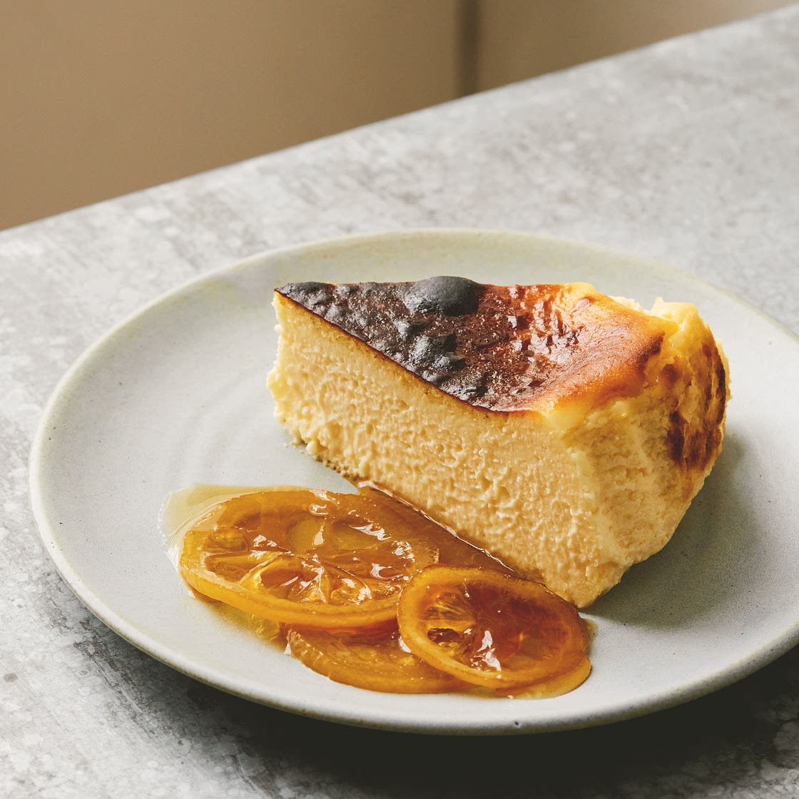 Lemon Basque Cheesecake With Sticky Lemons