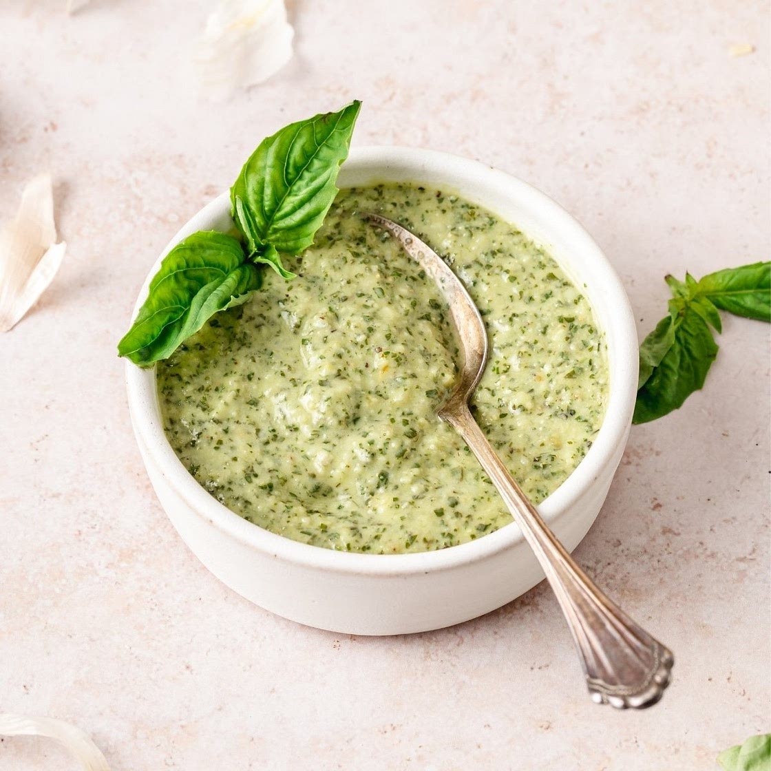 Homemade Creamy Basil Pesto
