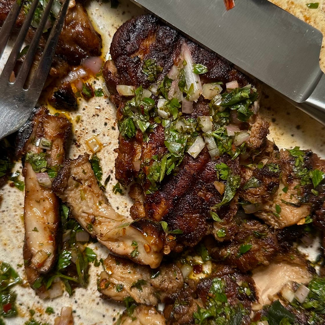 Lions Mane Mushroom Steaks with Chimichurri