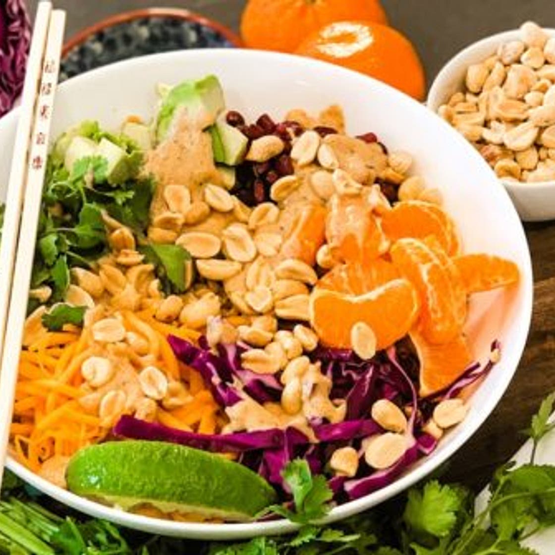 Plant-Based Power Bowl with Keto Peanut Sauce