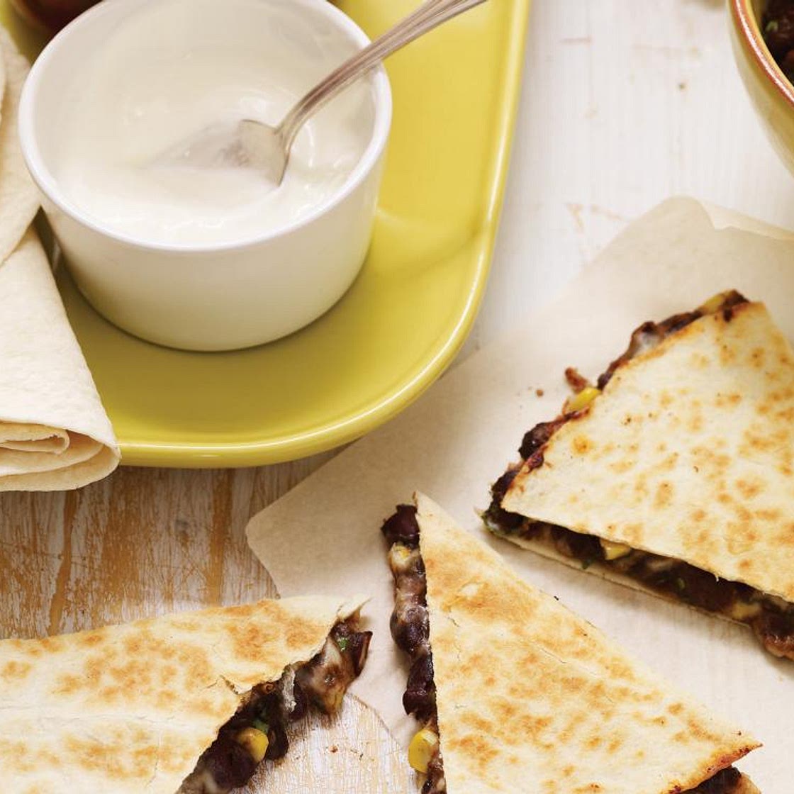 Quesadillas de haricots noirs à l'autocuiseur