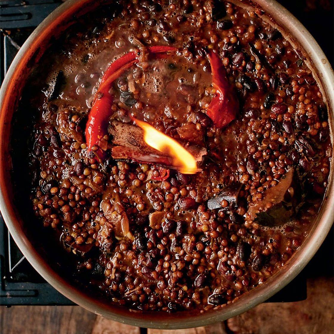 Smoky aubergine daal