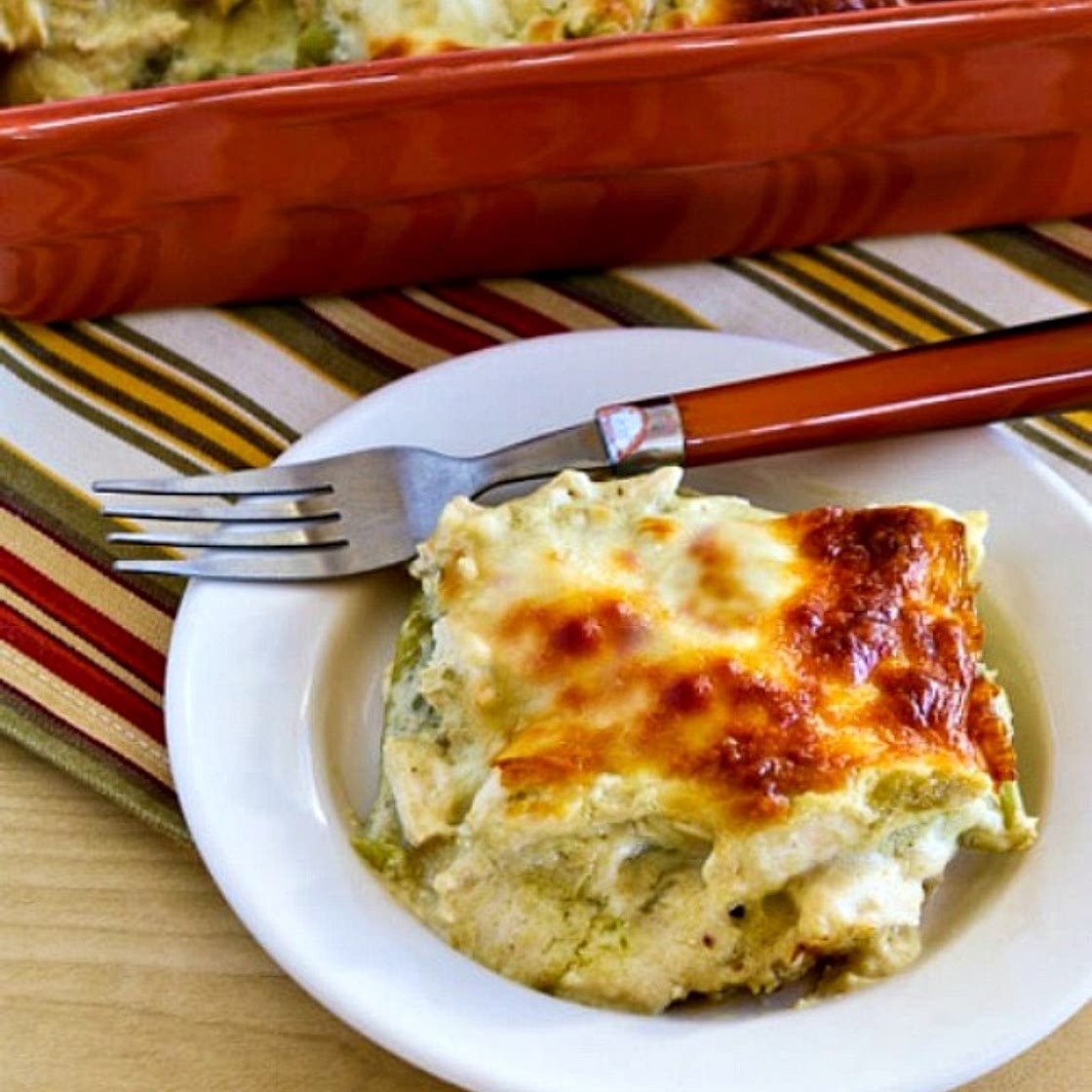 Green Chile Chicken Enchilada Casserole