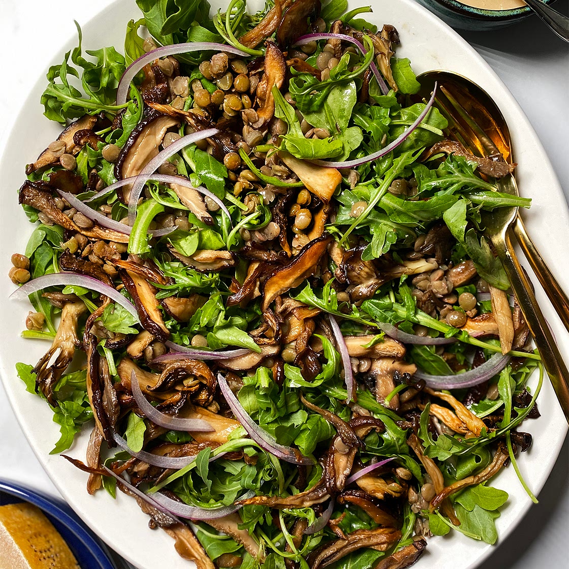 Mushroom Lentil Salad Recipe