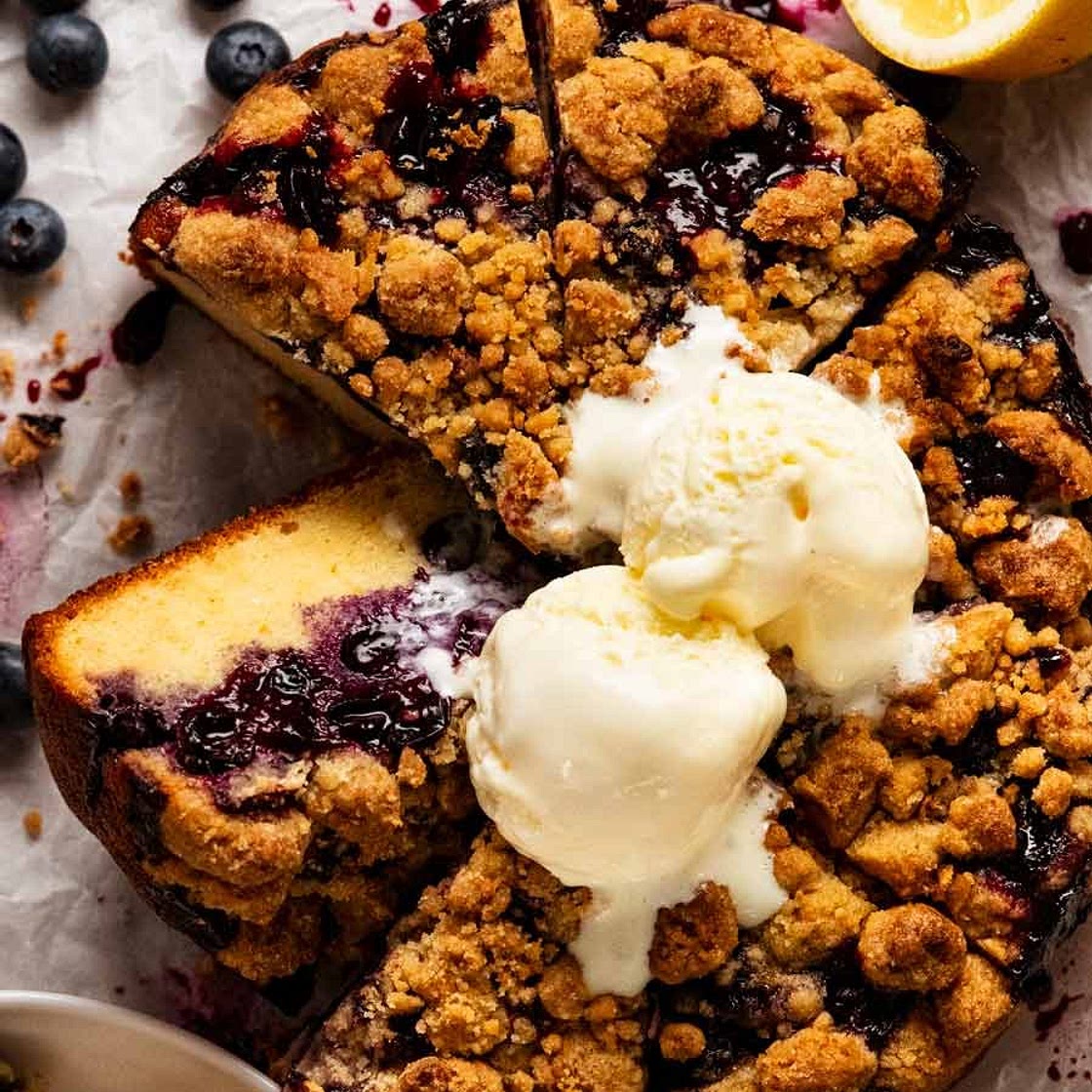 Bursting Blueberry Crumb Cake