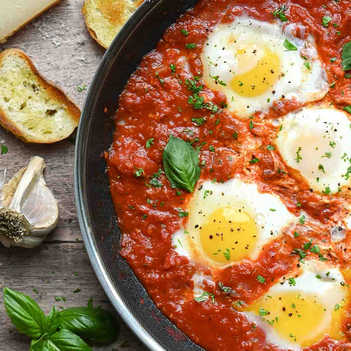 Eggs in Purgatory (Poached Eggs in Tomato Sauce)