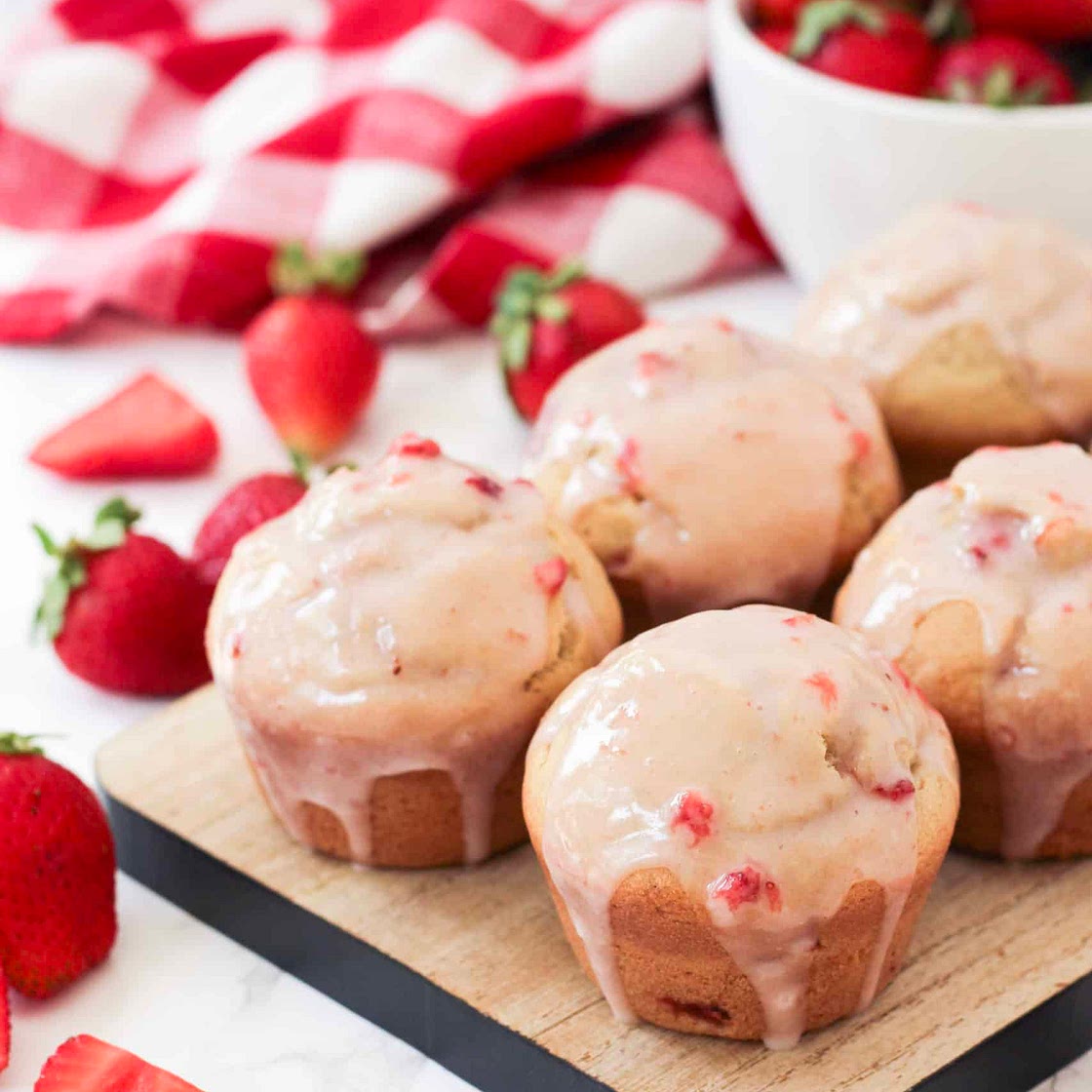 Gluten-free Strawberry Muffins (dairy-free option)