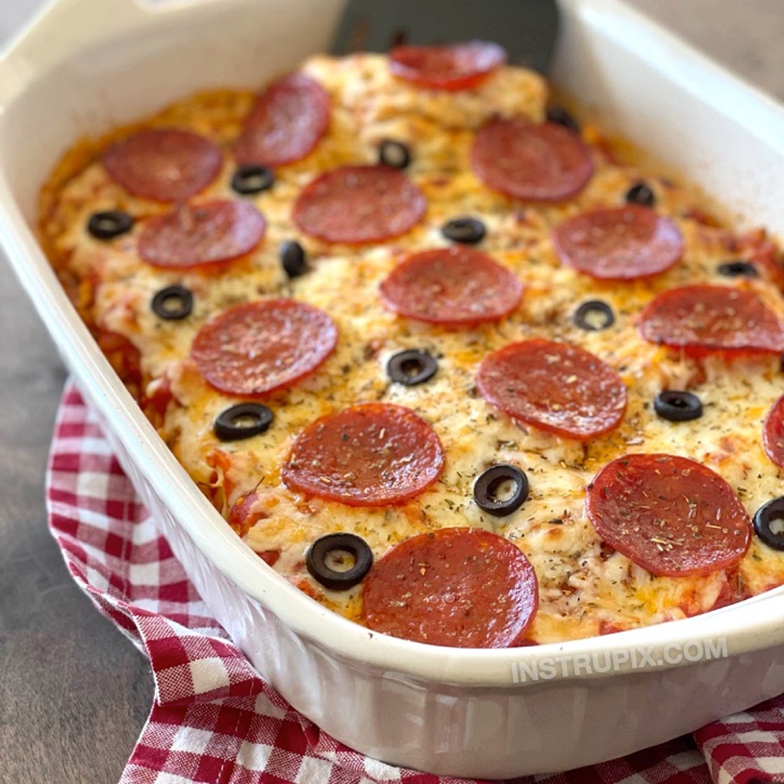 Keto Cauliflower Pizza Casserole