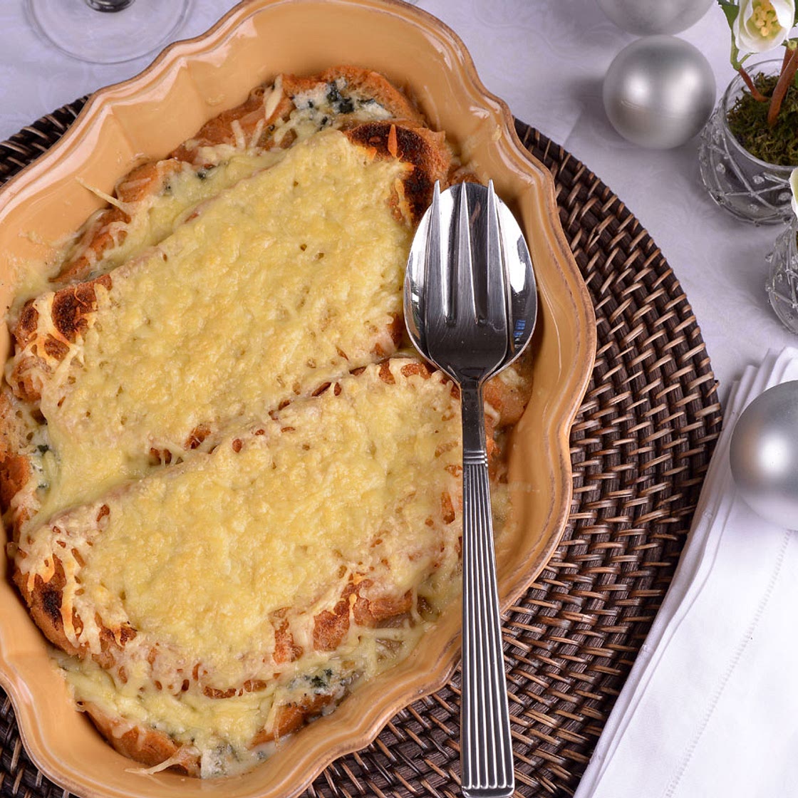 Sopa de cebolla y queso azul