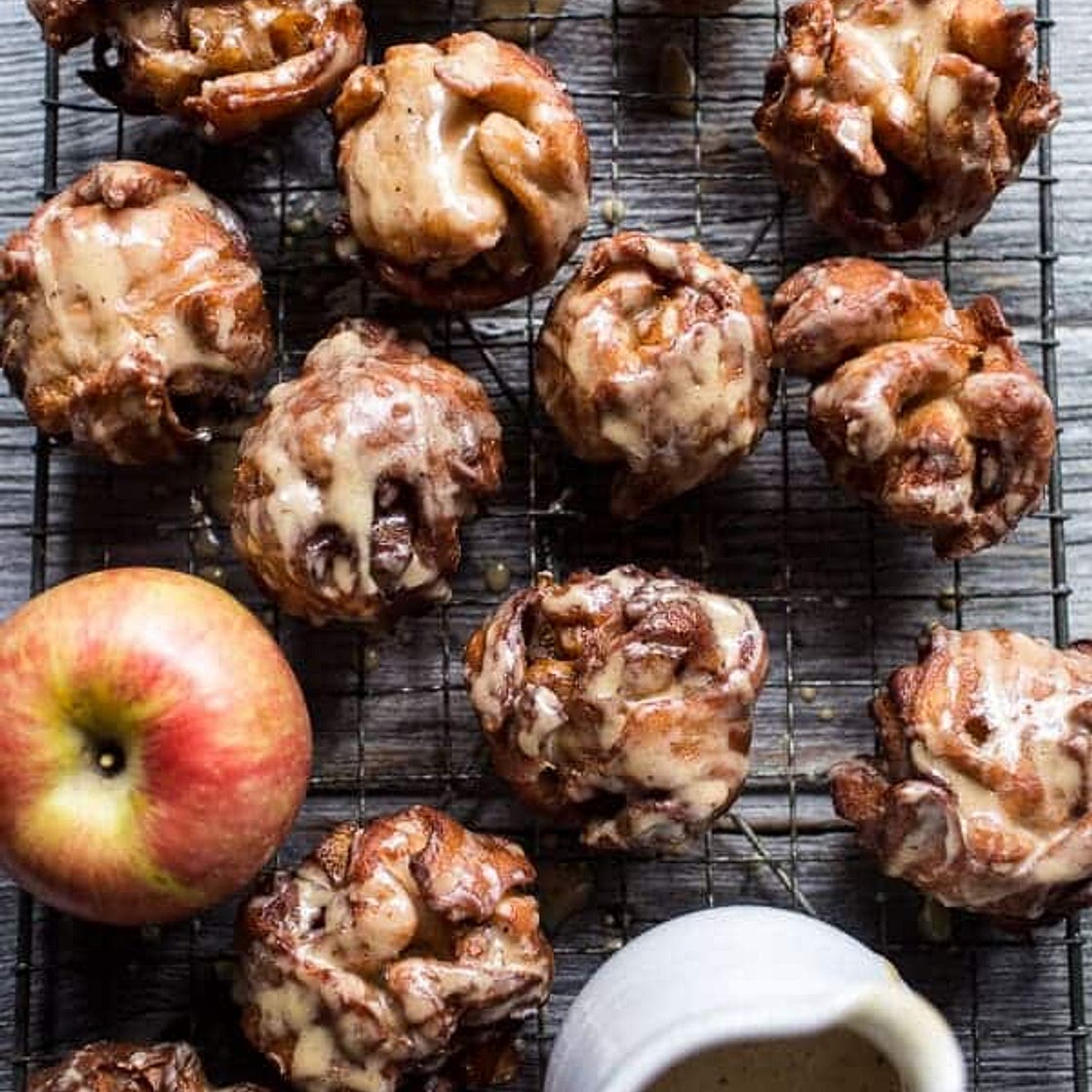Pumpkin Spice, Maple Glazed Apple Fritters